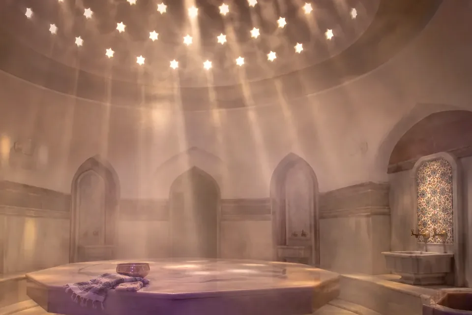 Elena Masaj Salonu, Zeytinburnu — hamam bölümü, kurna ve mermer